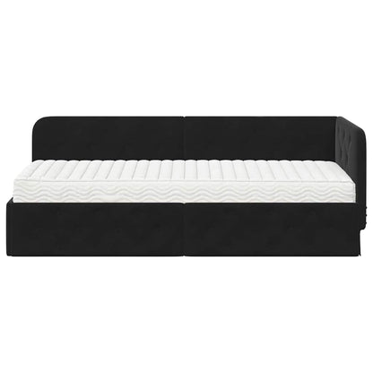 Eckbettgestell Schwarz 80 x 200 cm Samt
