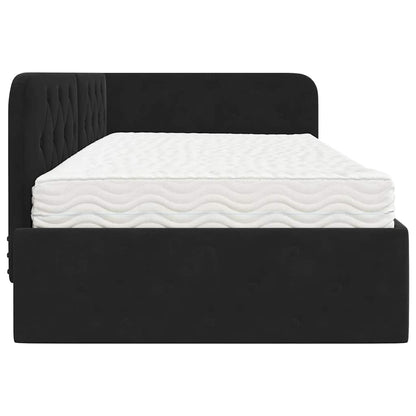 Eckbettgestell Schwarz 90 x 190 cm Samt