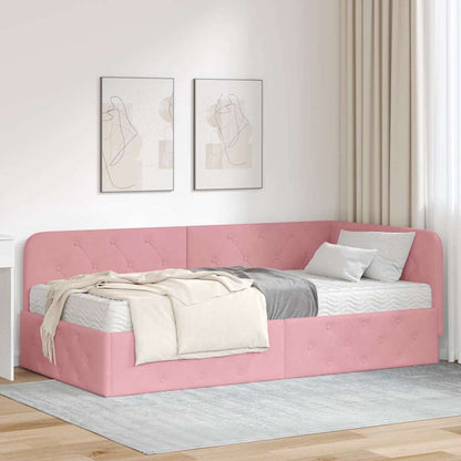 Eckbettgestell Rosa 100 x 200 cm Samt