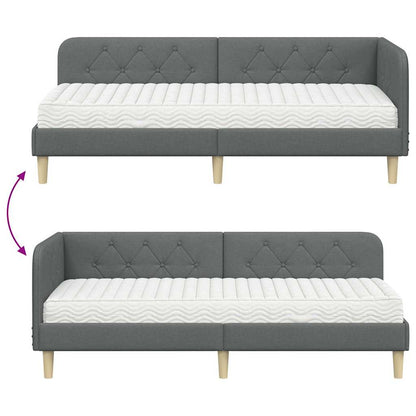 Eckbettgestell Dunkelgrau 80 x 200 cm Stoff