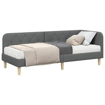Eckbettgestell Dunkelgrau 80 x 200 cm Stoff