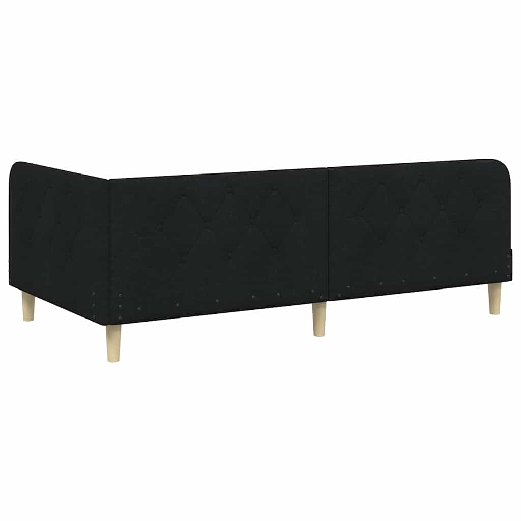 Eckbettgestell Schwarz 90 x 190 cm Stoff