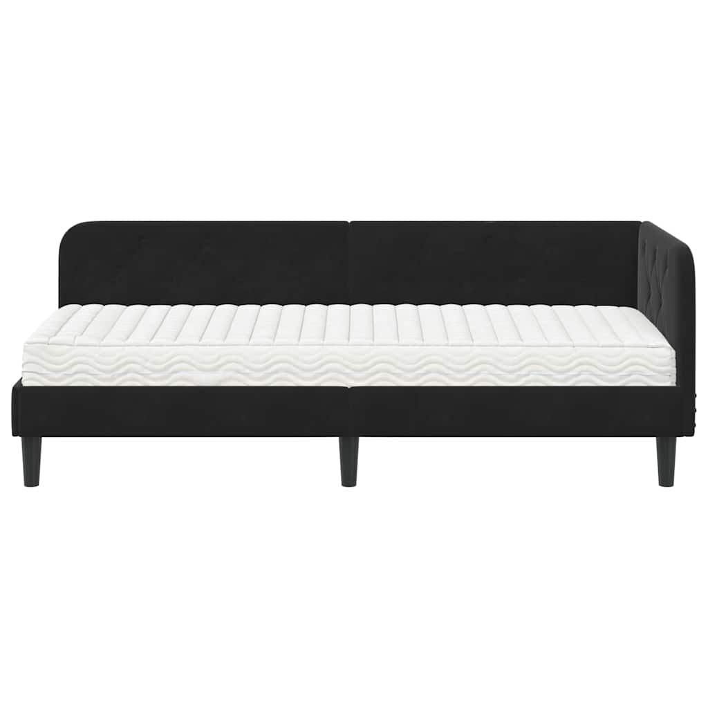 Eckbettgestell Schwarz 80 x 200 cm Samt
