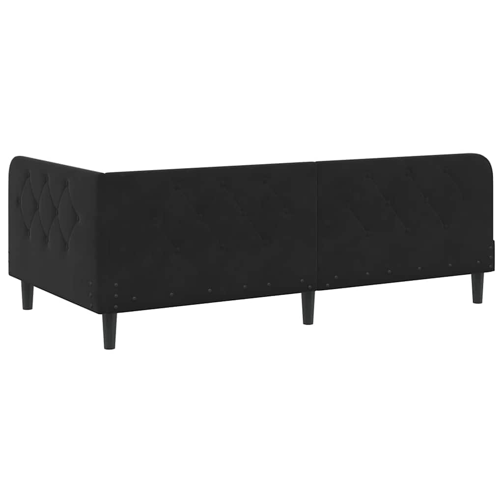 Eckbettgestell Schwarz 90 x 190 cm Samt