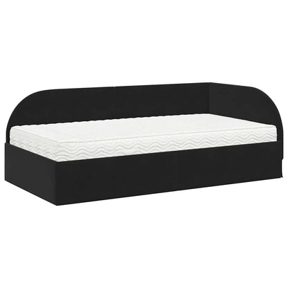 Eckbettgestell mit Matratze 2 stk. Schwarz 80 x 200 cm Samt