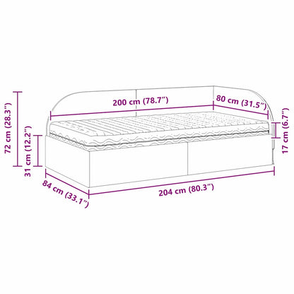 Eckbettgestell mit Matratze 2 stk. Schwarz 80 x 200 cm Samt
