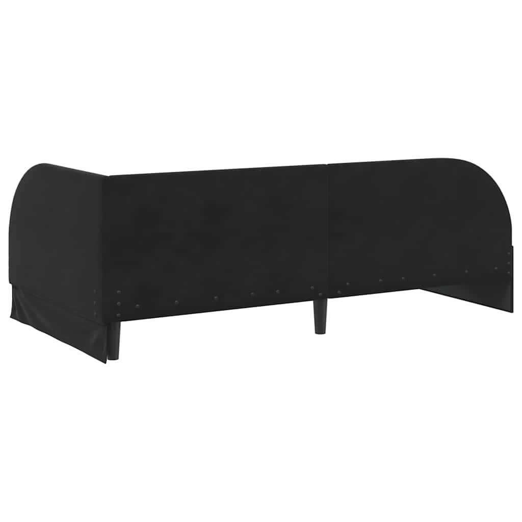 Eckbettgestell mit Matratze 2 stk. Schwarz 90 x 190 cm Samt
