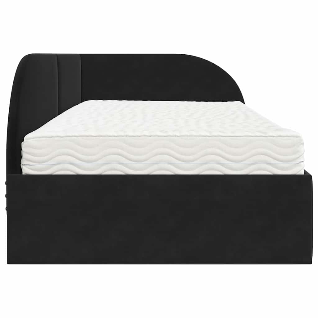 Eckbettgestell mit Matratze 2 stk. Schwarz 90 x 190 cm Samt