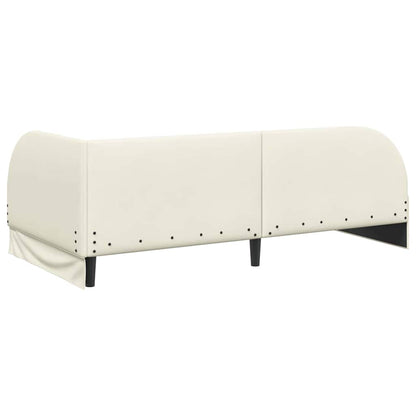 Eckbettgestell mit Matratze 2 stk. Creme 90 x 190 cm Samt