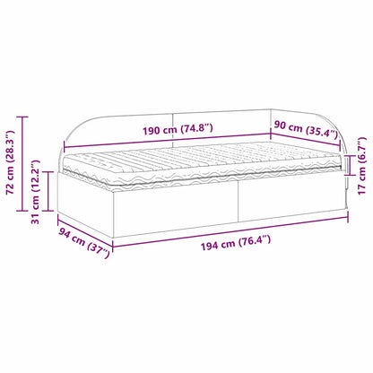 Eckbettgestell mit Matratze 2 stk. Creme 90 x 190 cm Samt