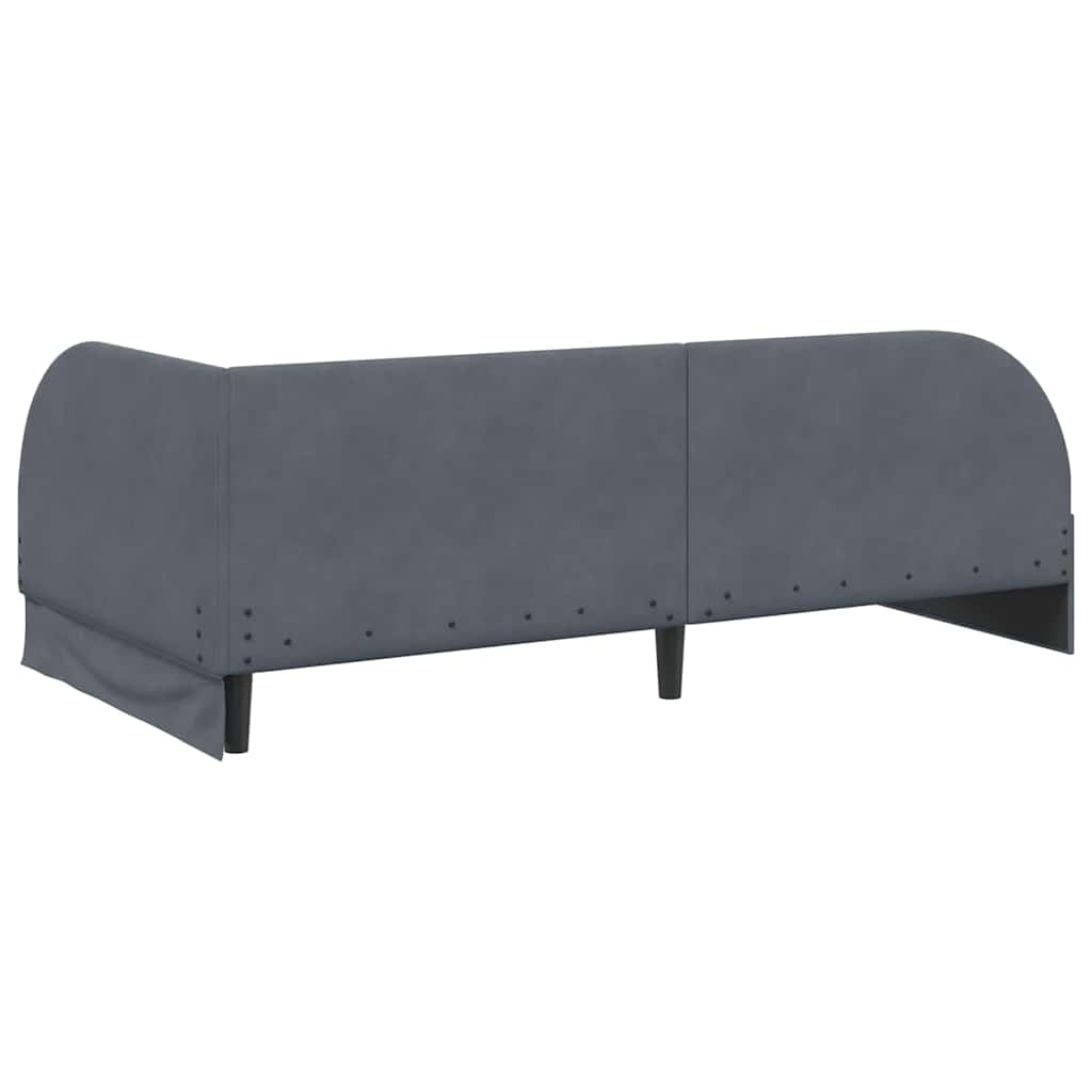 Eckbettgestell mit Matratze mit Kopfteil 2 pcs Grau Samt