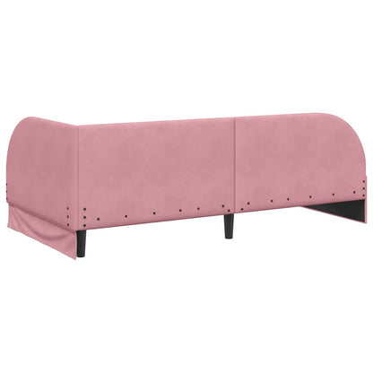 Eckbettgestell mit Matratze 2 stk. Rosa 90 x 200 cm Samt
