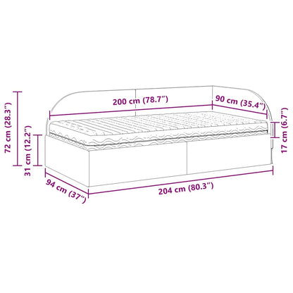 Eckbettgestell mit Matratze 2 stk. Rosa 90 x 200 cm Samt