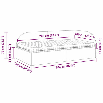 Eckbettgestell mit Matratze 2 stk. Dunkelgrau 100 x 200 cm Samt