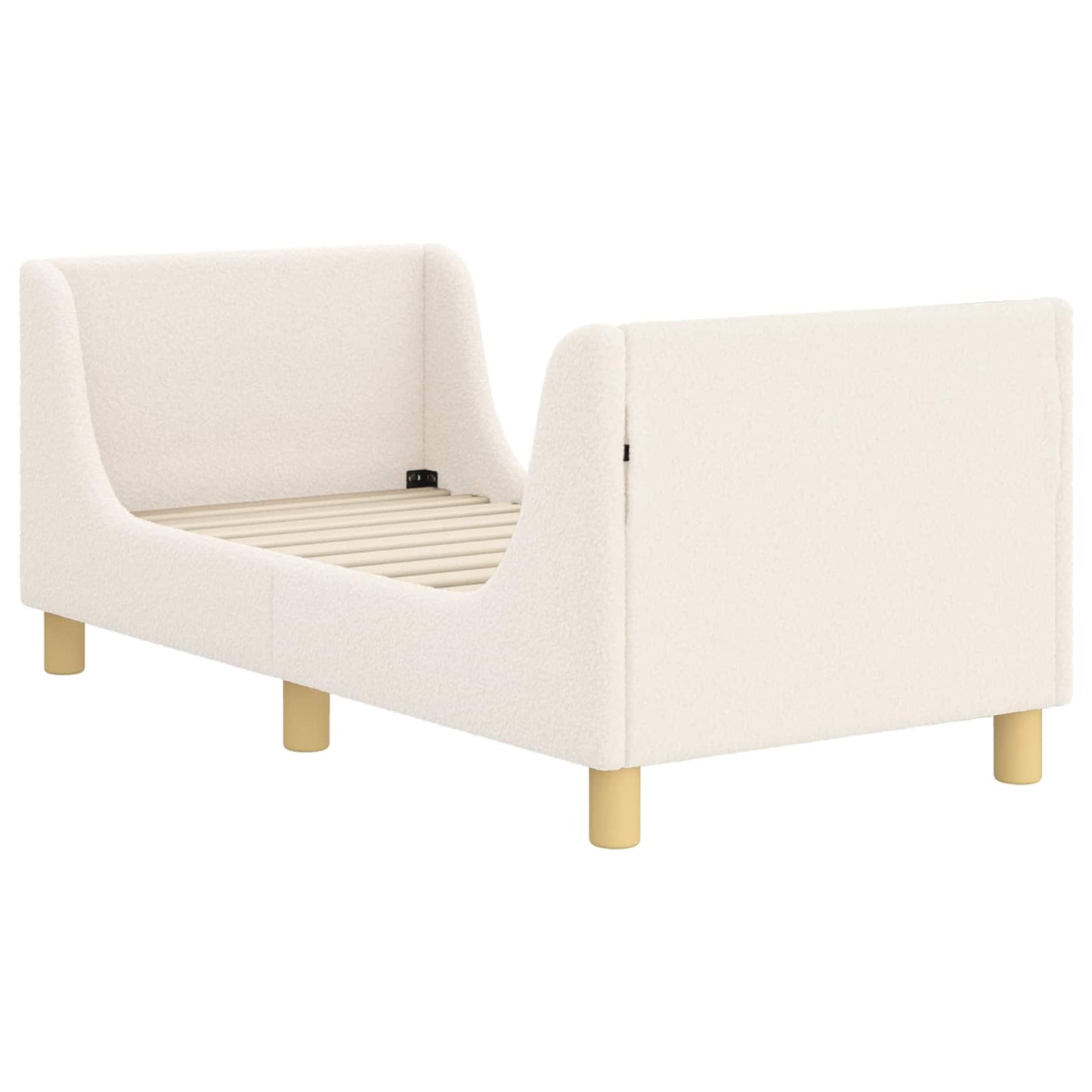 Kinderbettgestell mit Kopfteil Creme 70 x 140 cm Bouclé