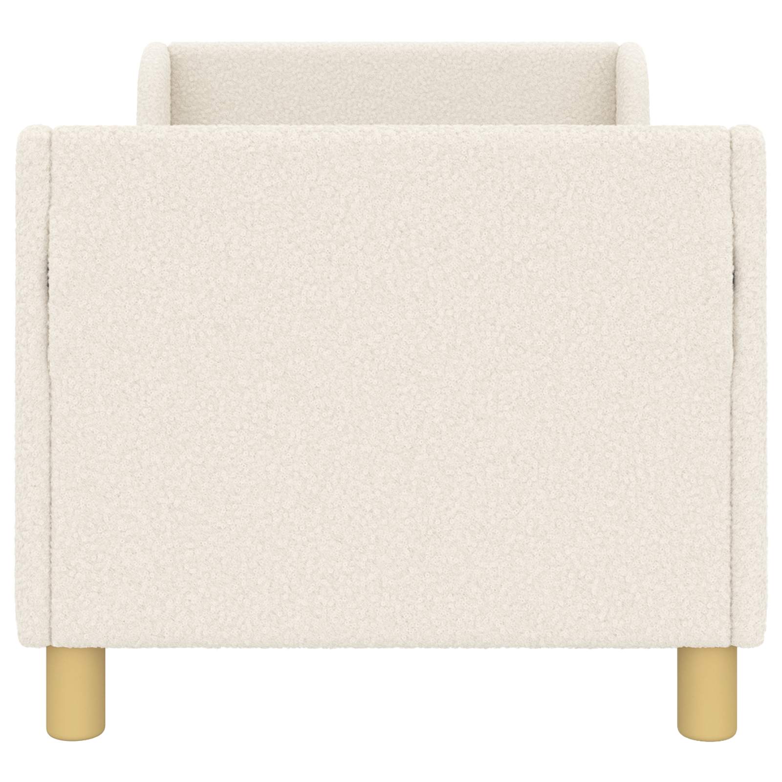 Kinderbettgestell mit Kopfteil Creme 70 x 140 cm Bouclé