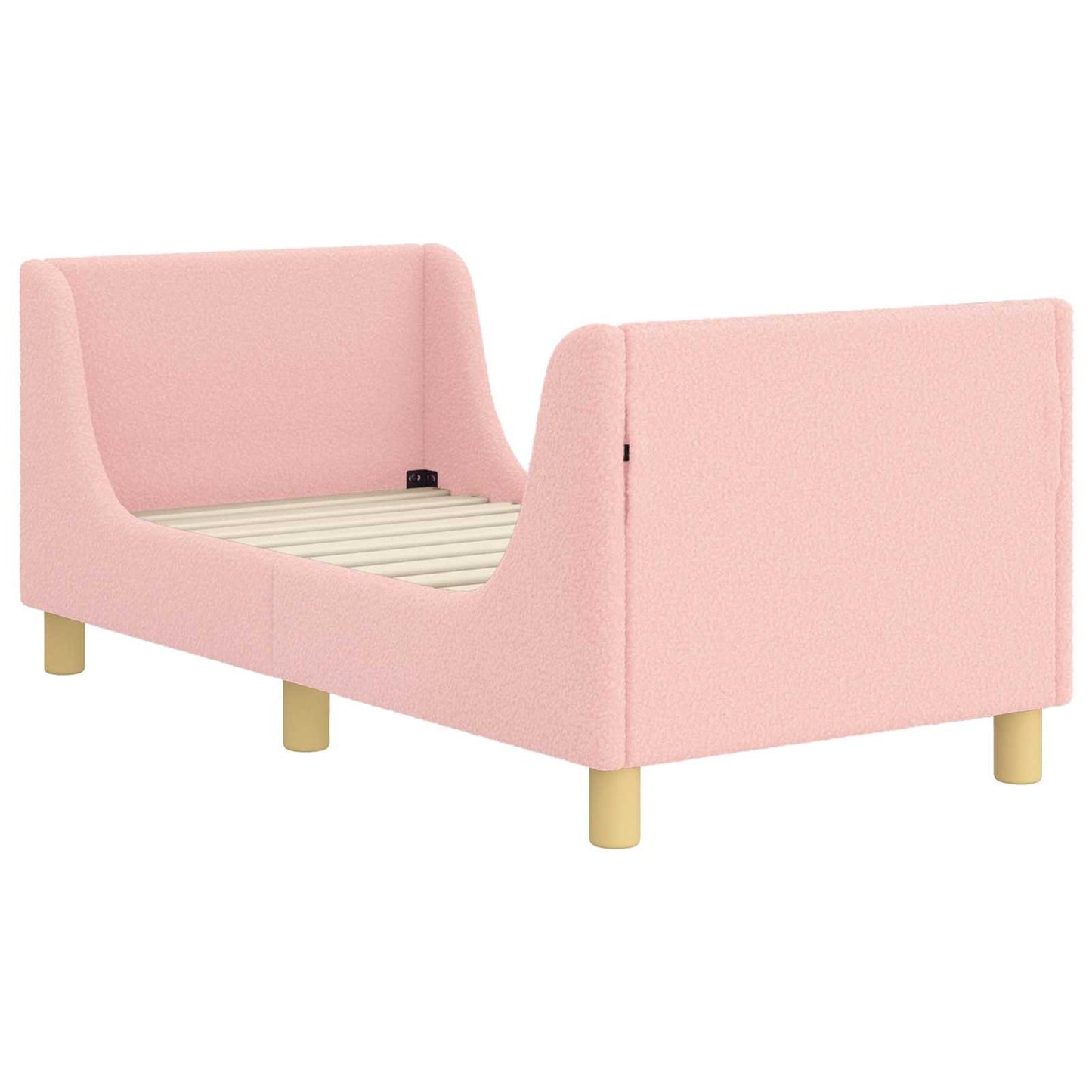 Kinderbettgestell mit Kopfteil Rosa 70 x 140 cm Bouclé