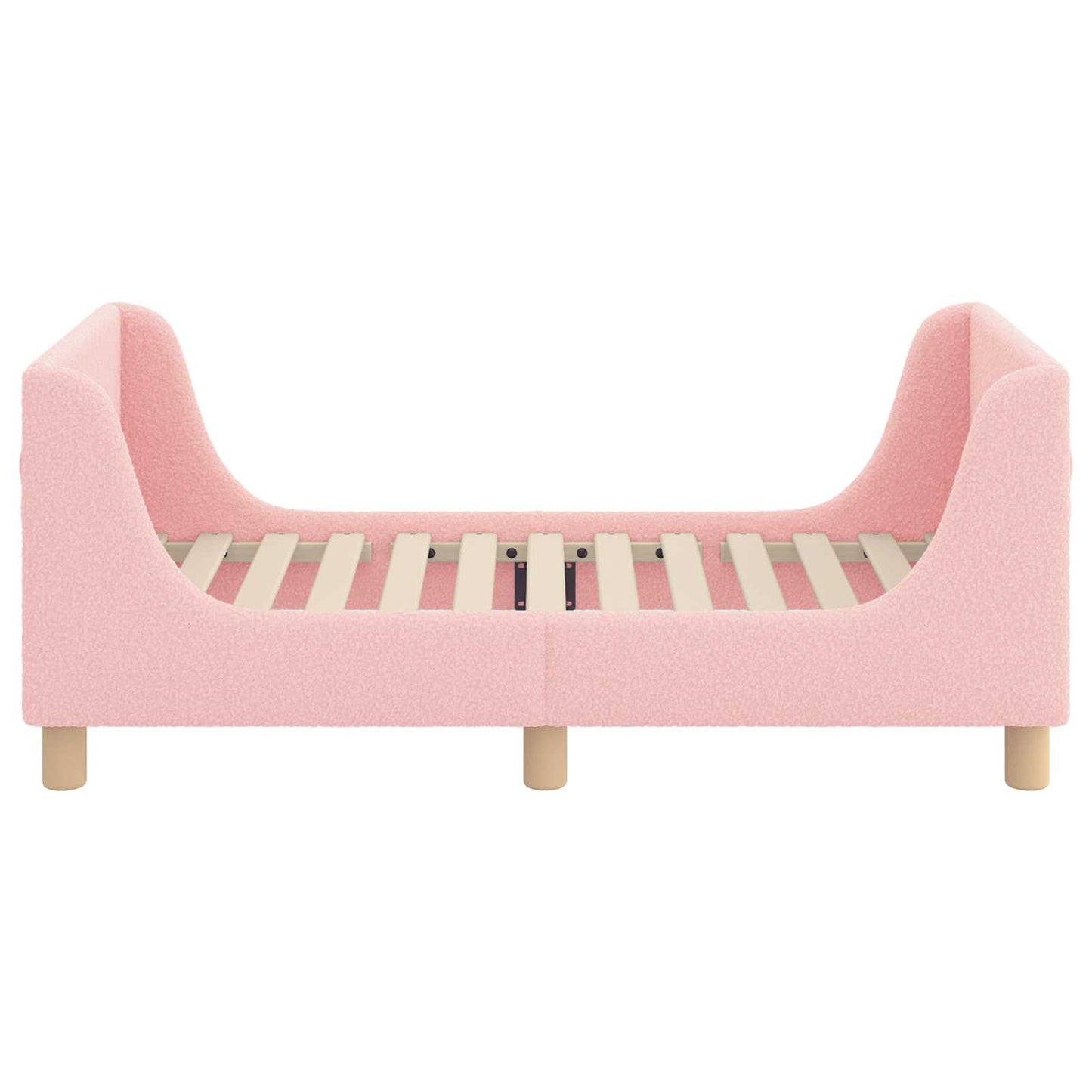 Kinderbettgestell mit Kopfteil Rosa 70 x 140 cm Bouclé