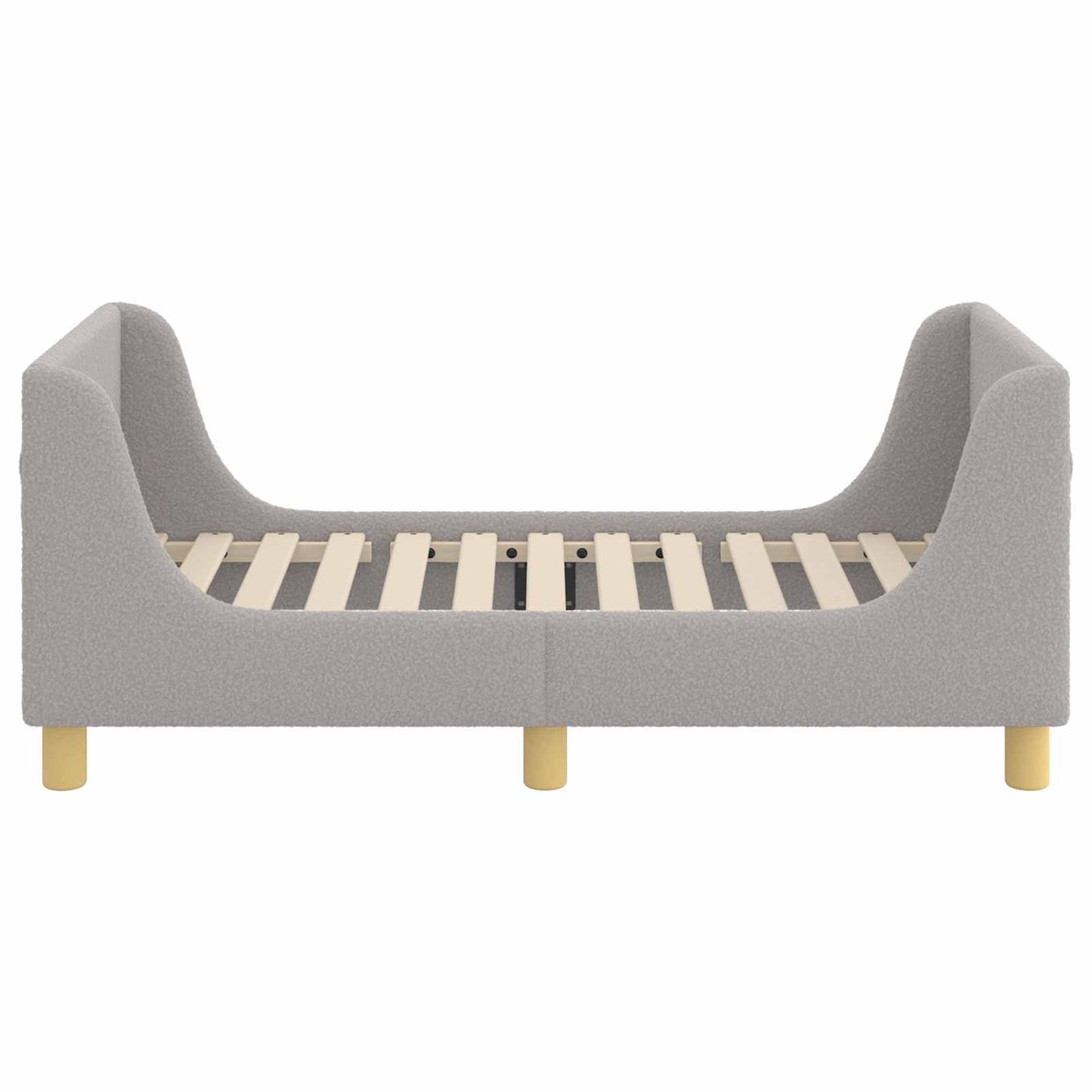 Kinderbettgestell mit Kopfteil Hellgrau 70 x 140 cm Bouclé