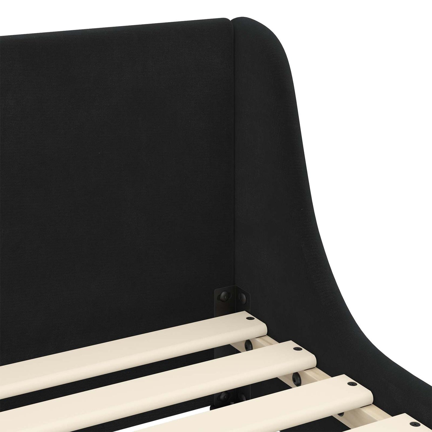 Kinderbettgestell mit Kopfteil Schwarz 70 x 140 cm Samt
