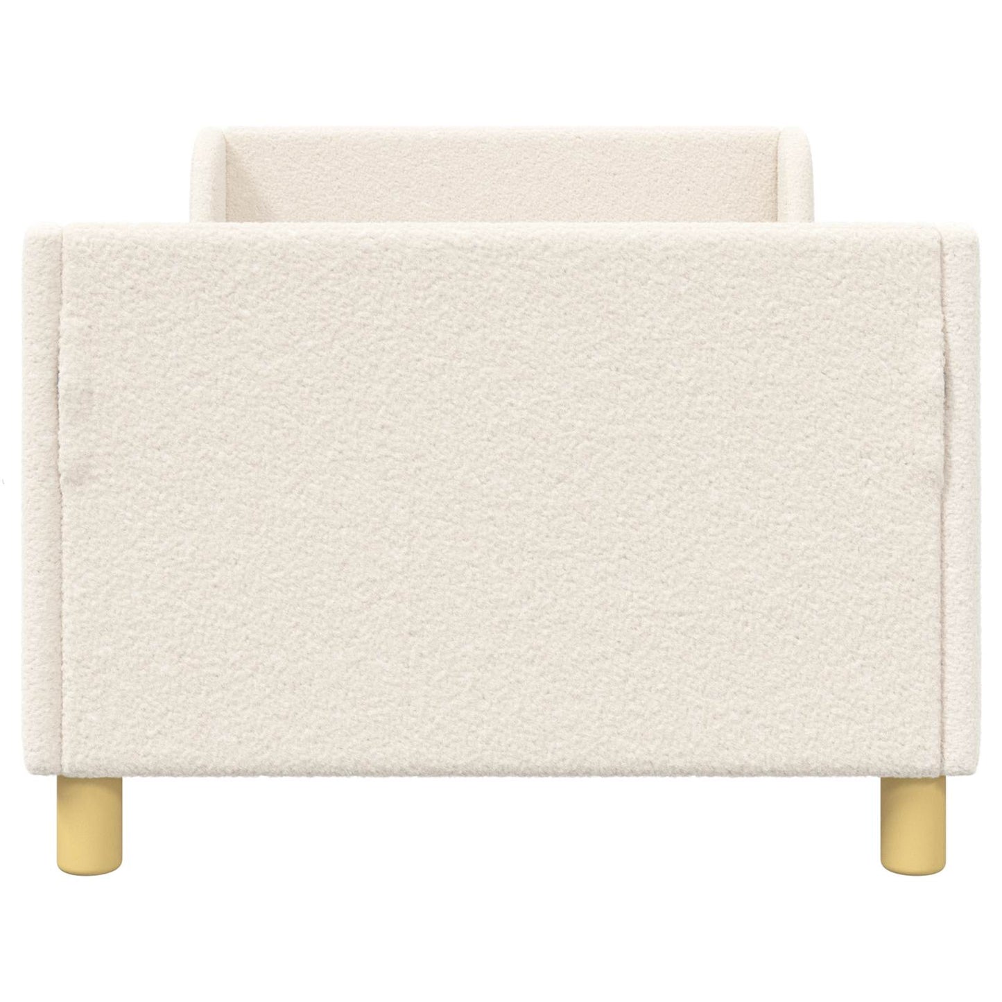 Kinderbettgestell mit Kopfteil Creme 80 x 160 cm Bouclé