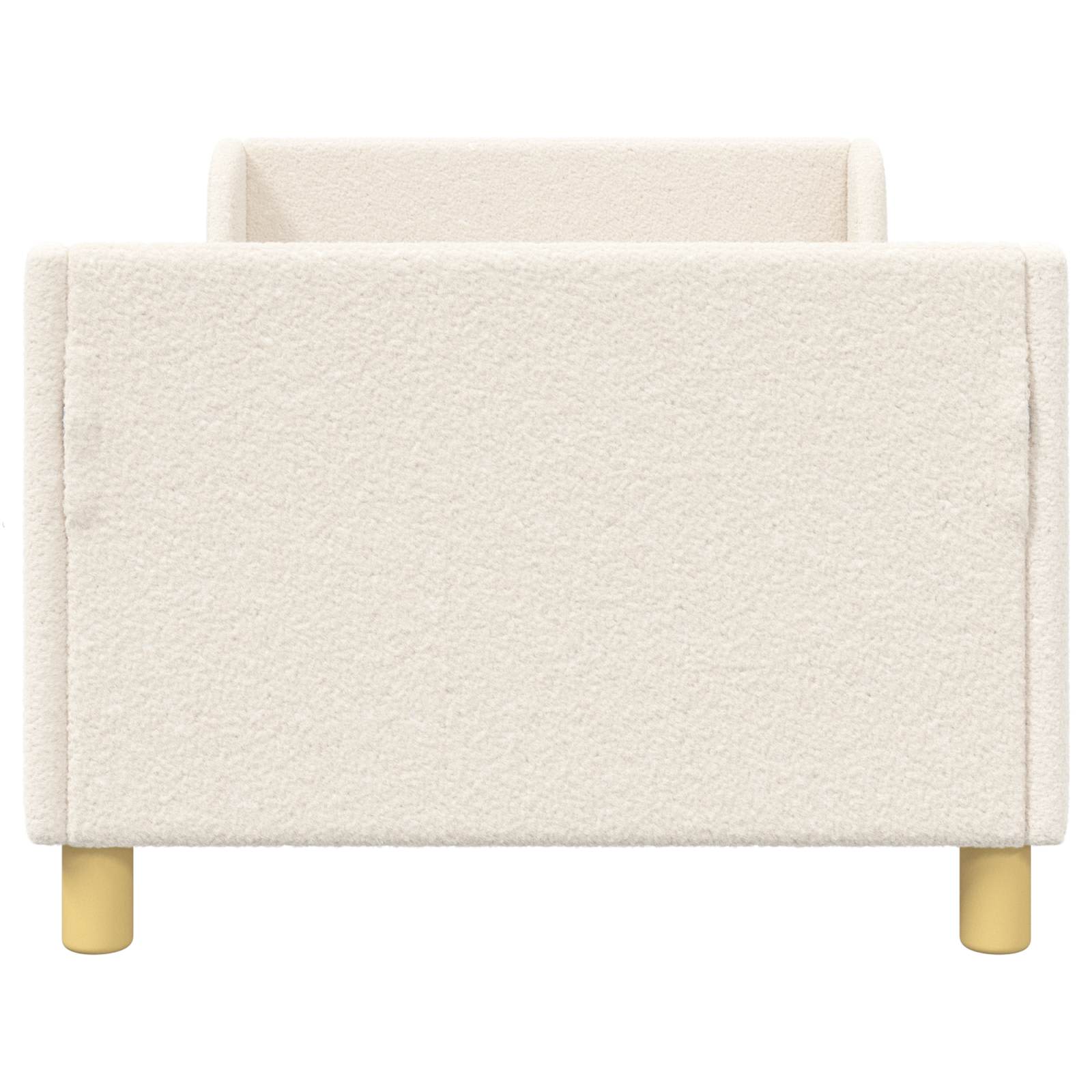 Kinderbettgestell mit Kopfteil Creme 80 x 160 cm Bouclé