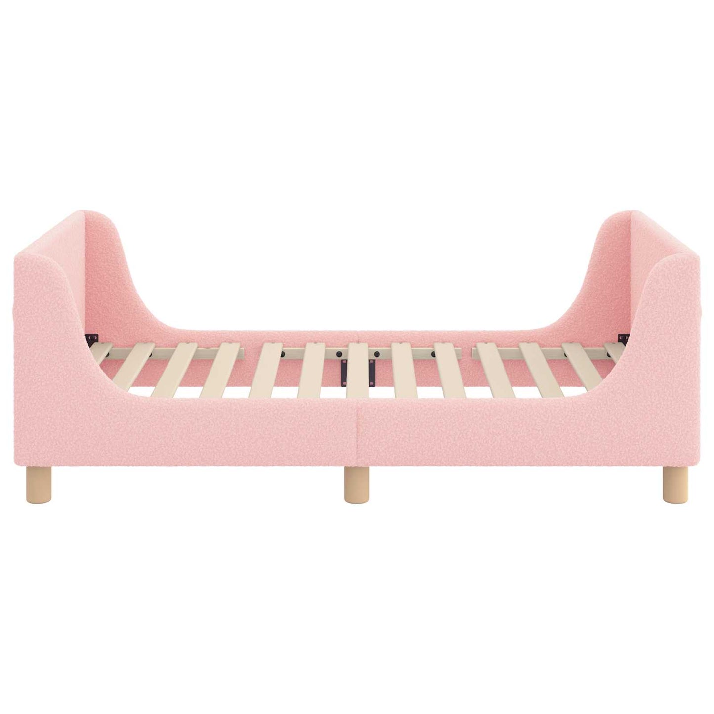 Kinderbettgestell mit Kopfteil Rosa 80 x 160 cm Bouclé