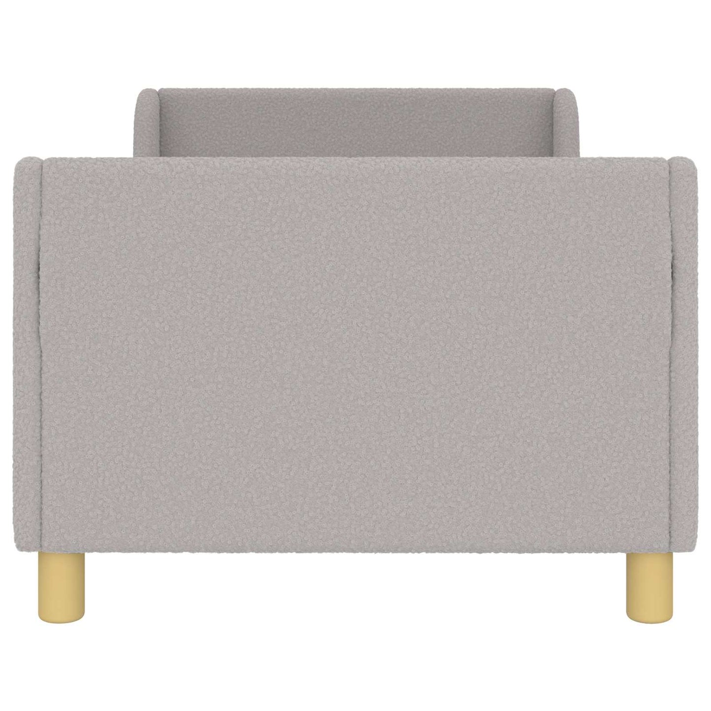 Kinderbettgestell mit Kopfteil Hellgrau 80x160 cm Bouclé