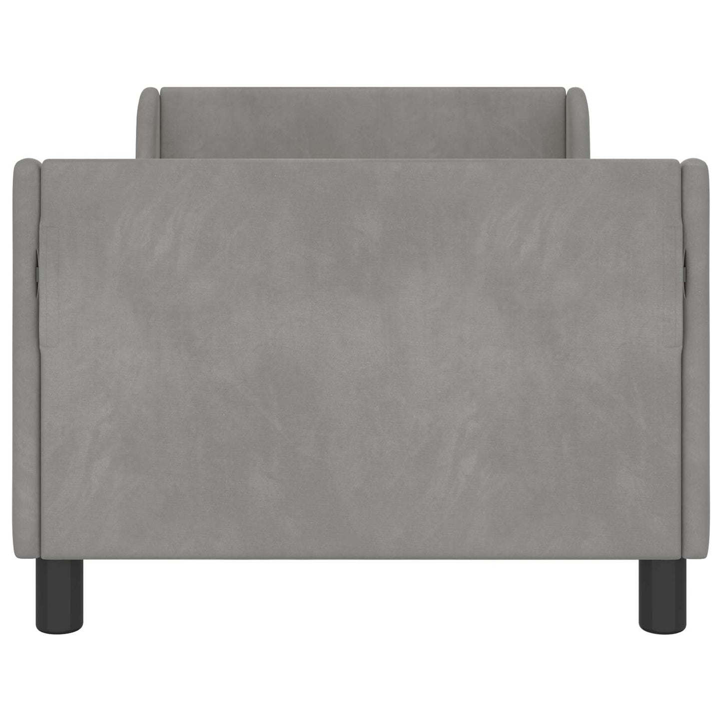 Kinderbettgestell mit Kopfteil Hellgrau 80 x 160 cm Samt