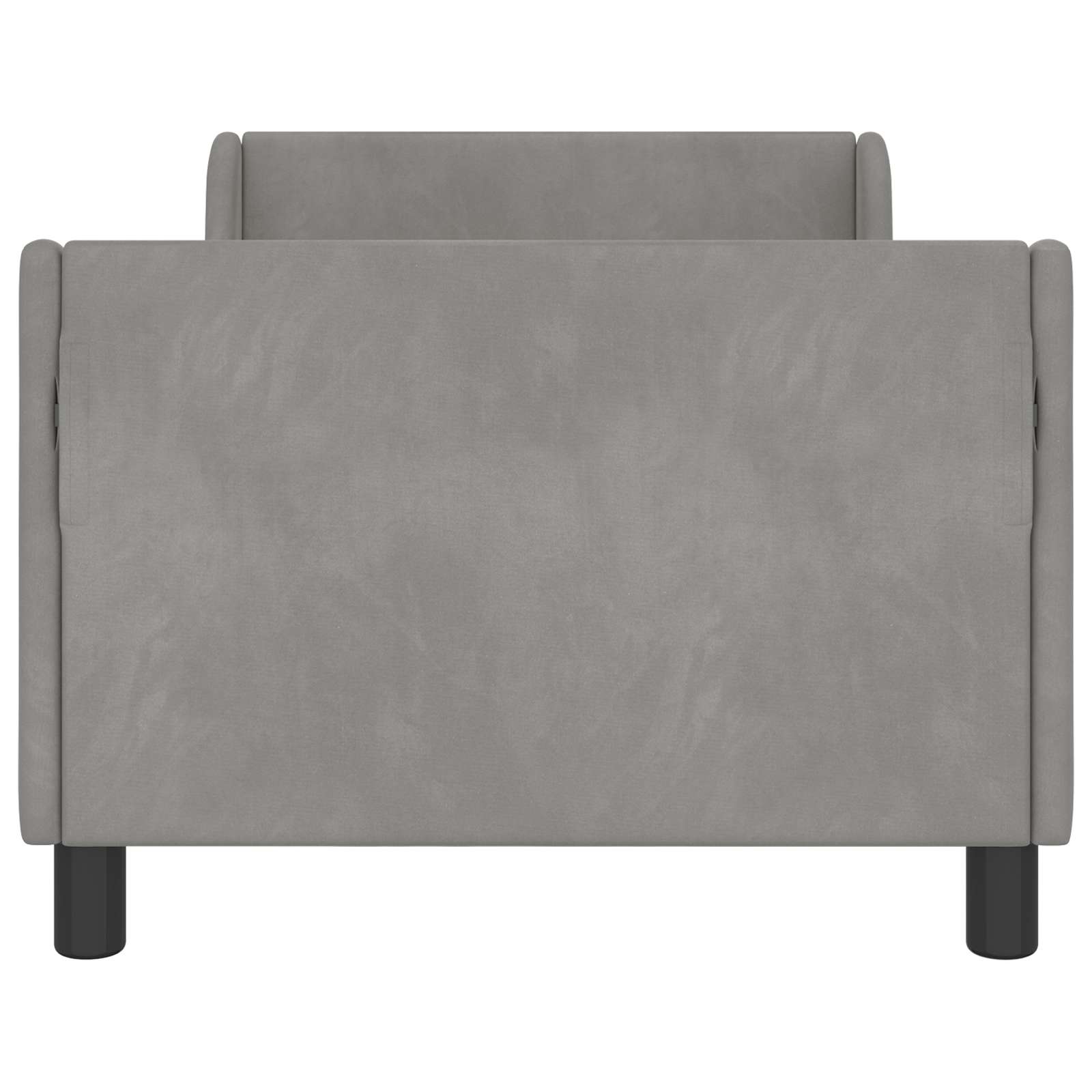 Kinderbettgestell mit Kopfteil Hellgrau 80 x 160 cm Samt