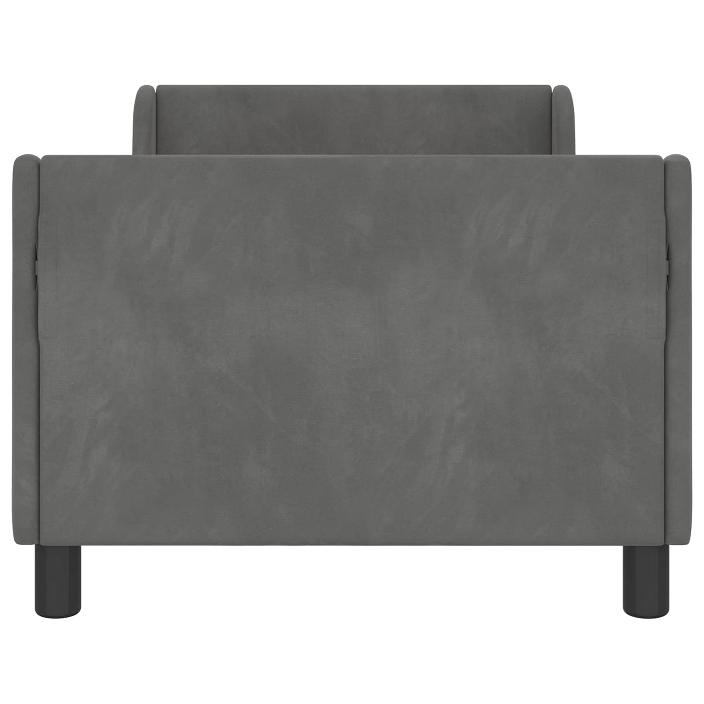 Kinderbettgestell mit Kopfteil Dunkelgrau 80 x 160 cm Samt