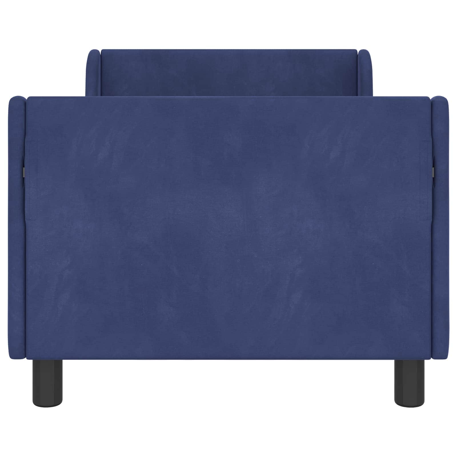 Kinderbettgestell mit Kopfteil Polizeiblau 80 x 160 cm Samt
