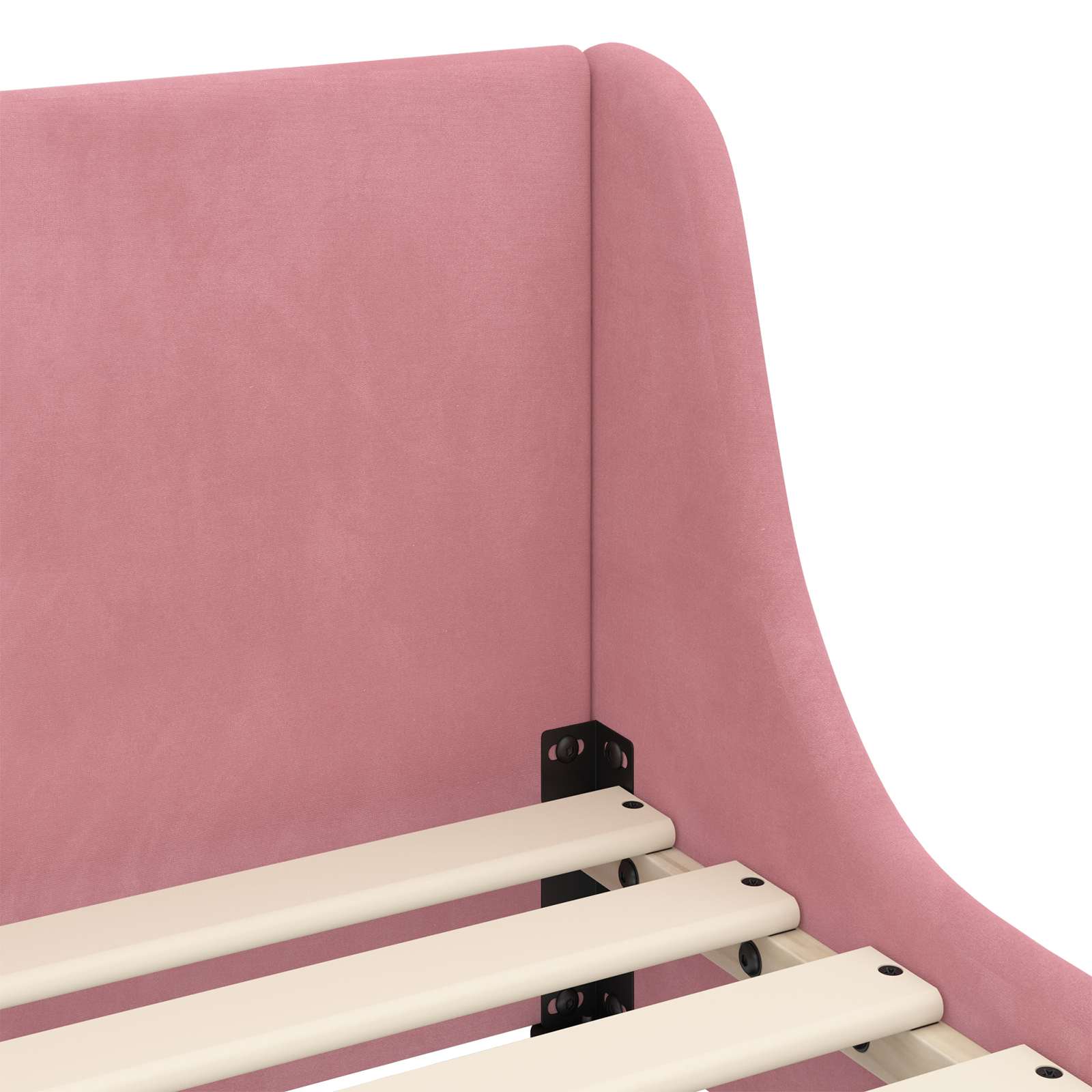 Kinderbettgestell mit Kopfteil Rosa 80 x 200 cm Samt