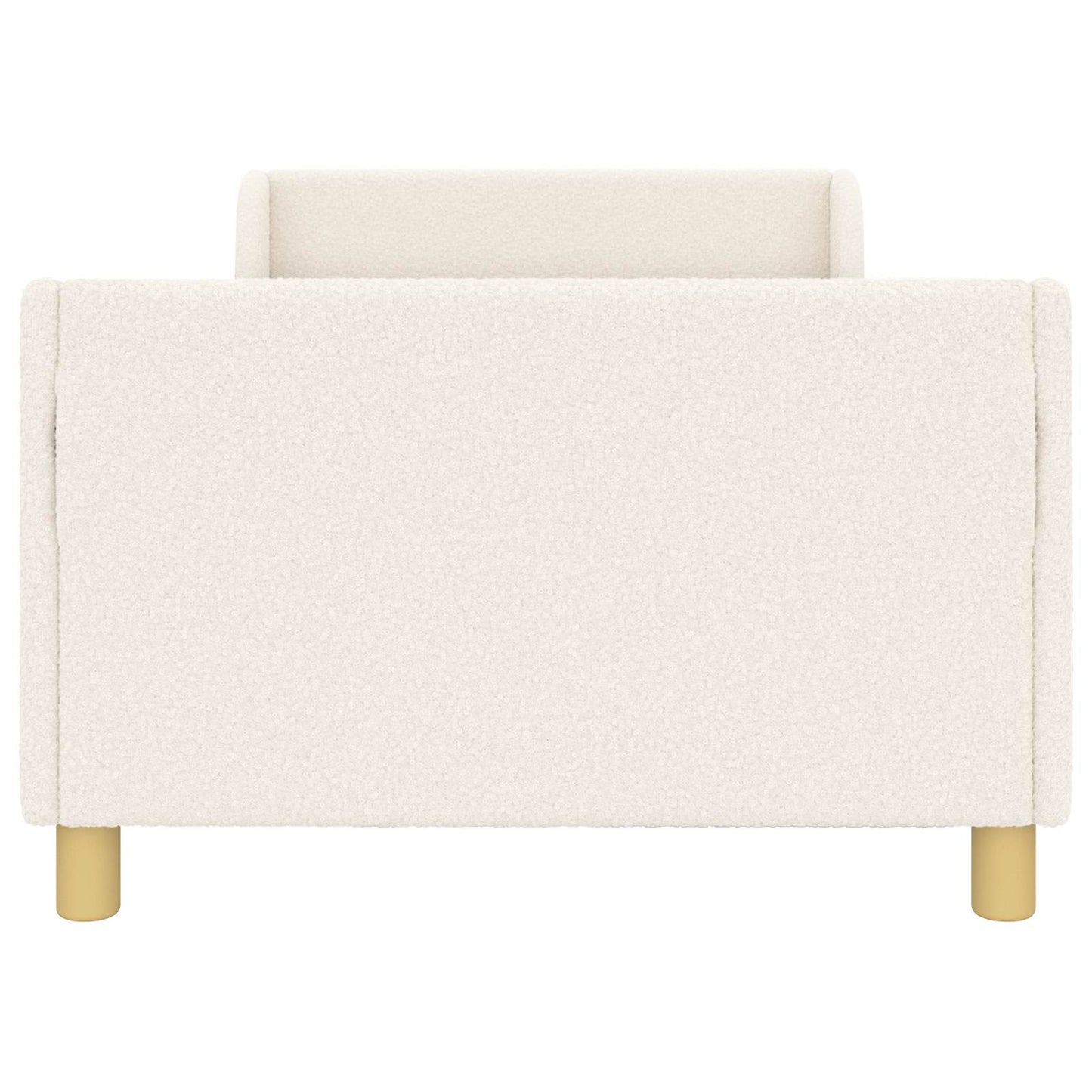 Kinderbettgestell mit Kopfteil Creme 90 x 200 cm Bouclé
