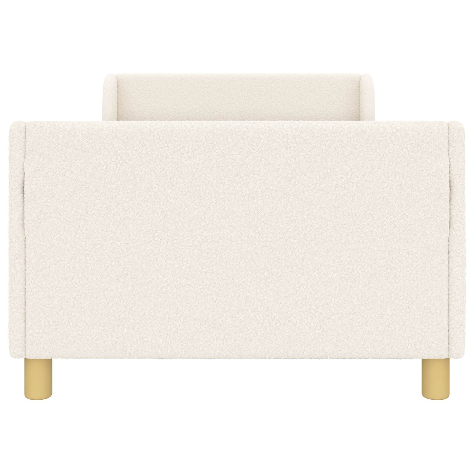 Kinderbettgestell mit Kopfteil Creme 90 x 200 cm Bouclé