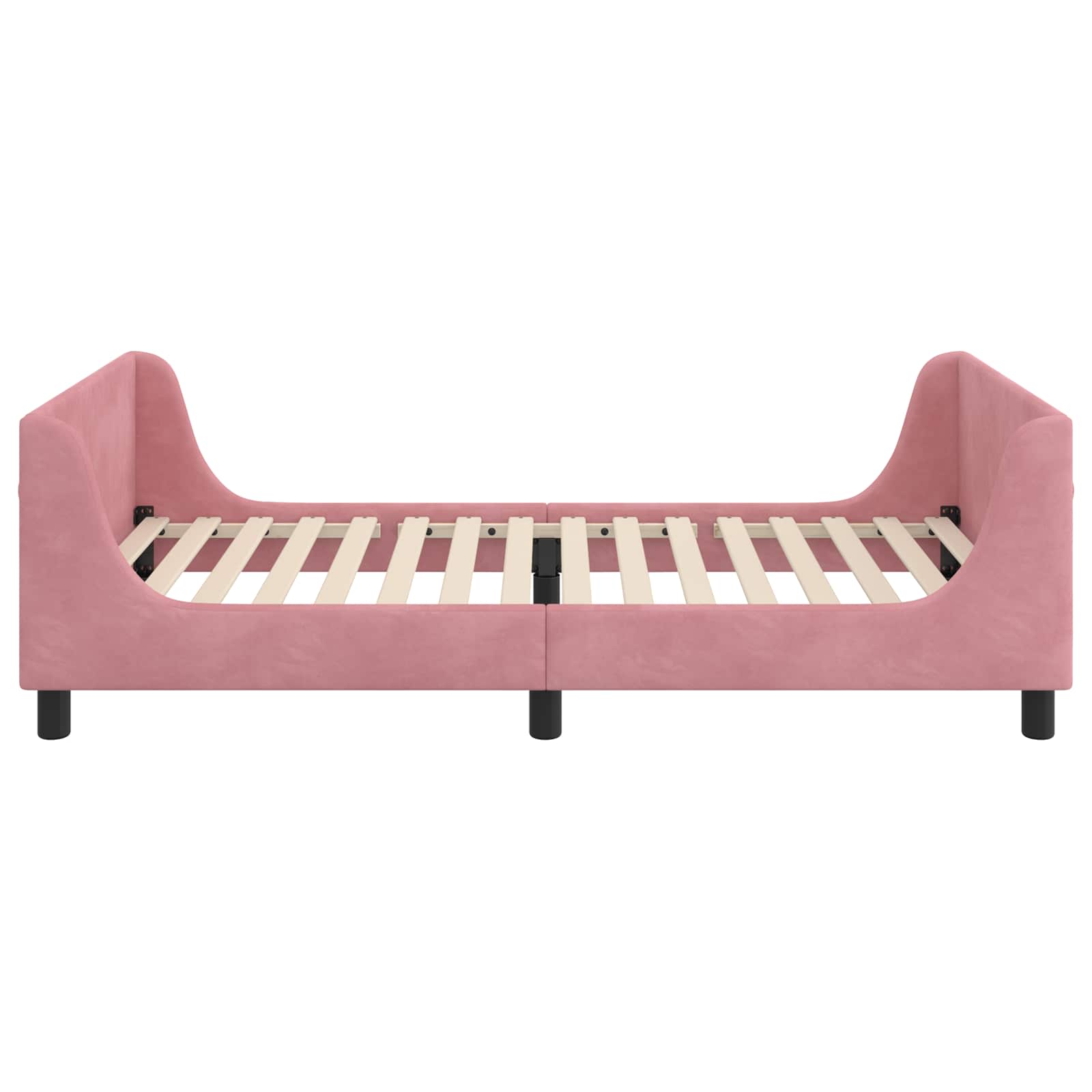 Kinderbettgestell mit Kopfteil Rosa 90 x 200 cm Samt