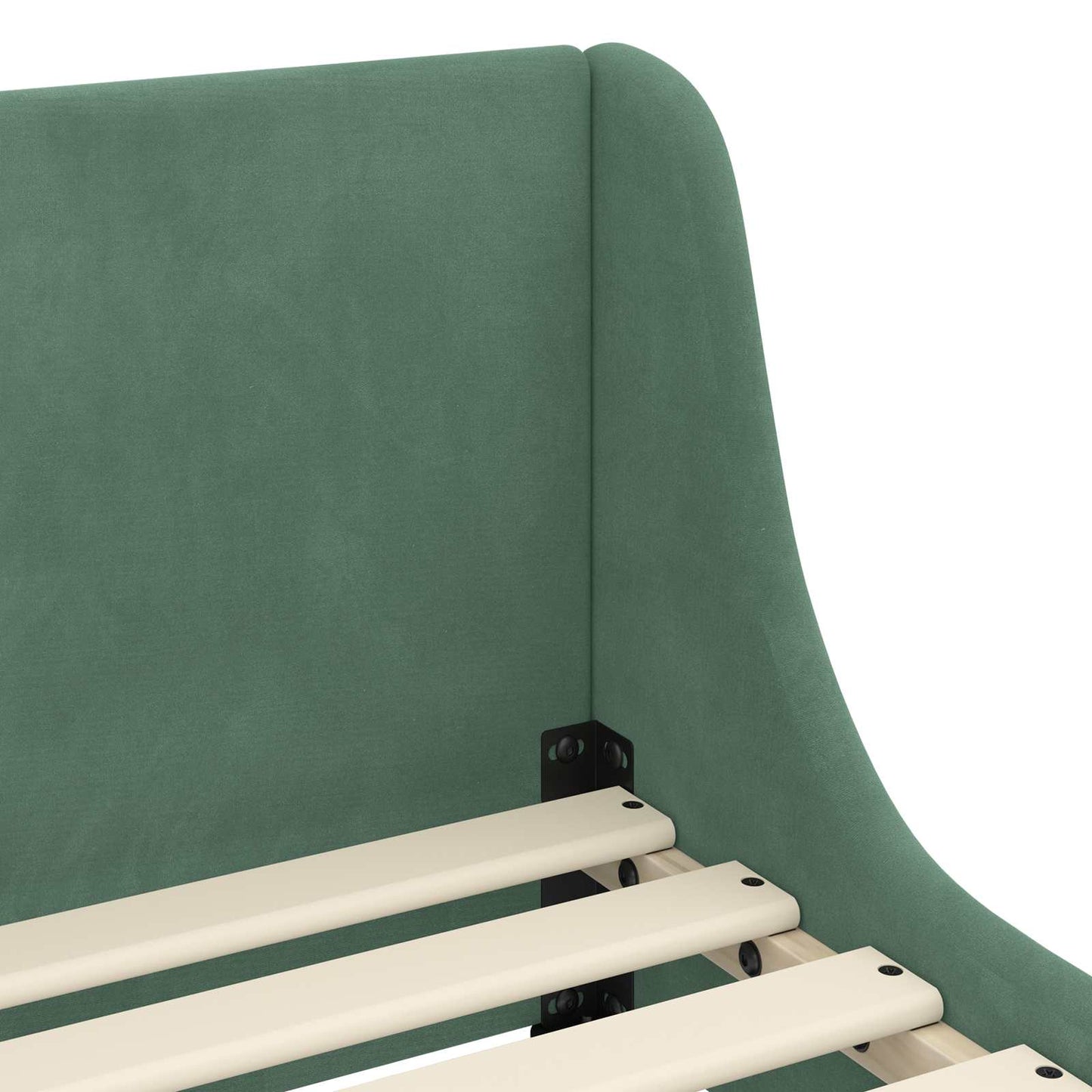 Kinderbettgestell mit Kopfteil Meergrün 90 x 200 cm Samt
