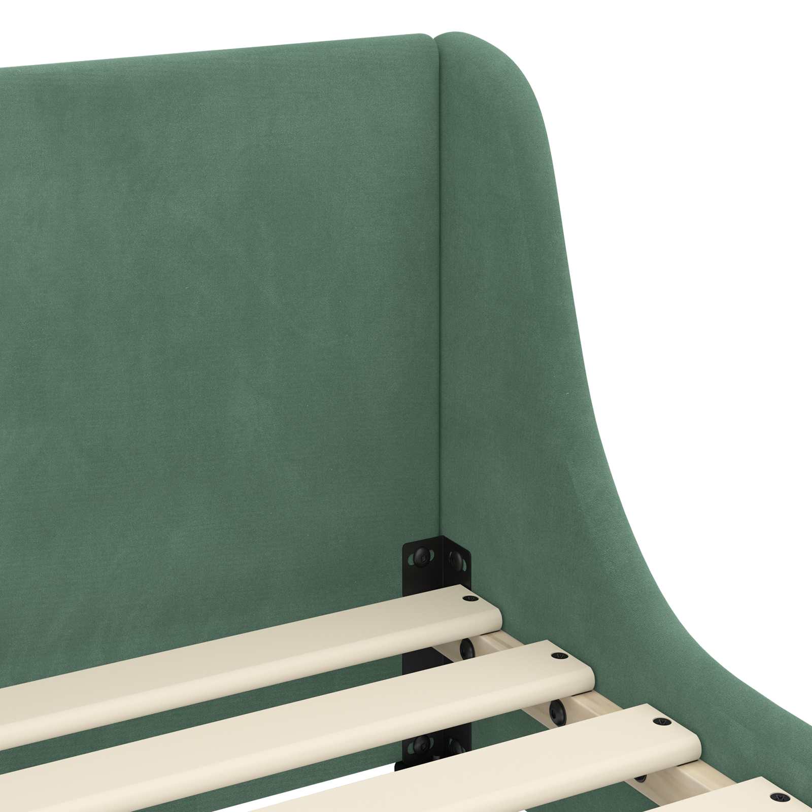 Kinderbettgestell mit Kopfteil Meergrün 90 x 200 cm Samt
