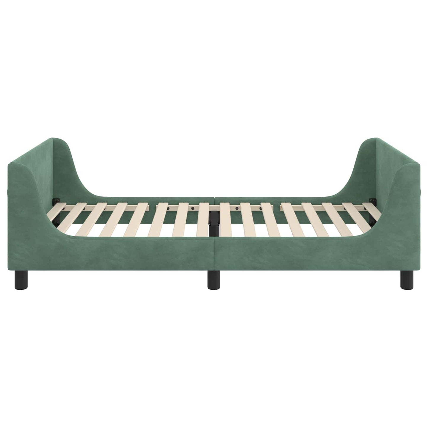 Kinderbettgestell mit Kopfteil Meergrün 90 x 200 cm Samt