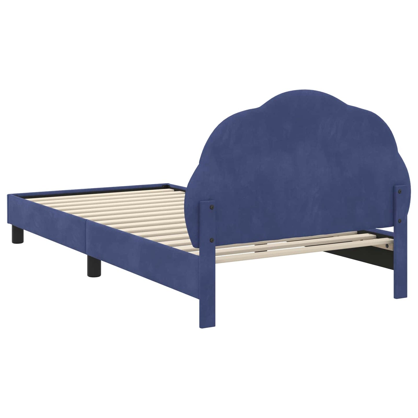 Kinderbettgestell mit Kopfteil Polizeiblau 90 x 200 cm Samt