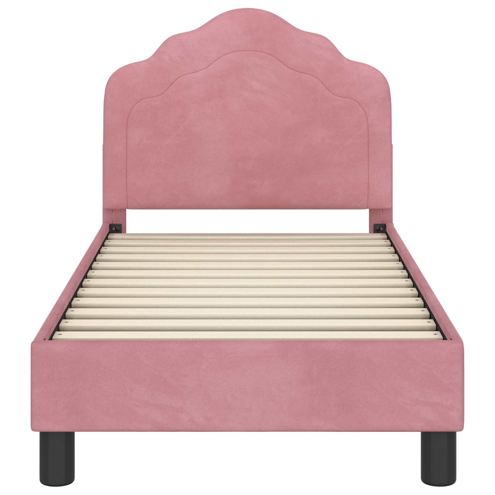 Kinderbettgestell mit Kopfteil Rosa 70 x 140 cm Samt
