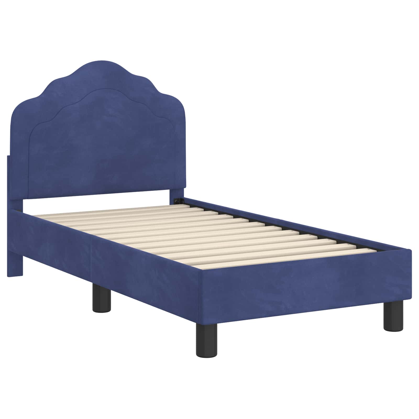 Kinderbettgestell mit Kopfteil Polizeiblau 70 x 140 cm Samt