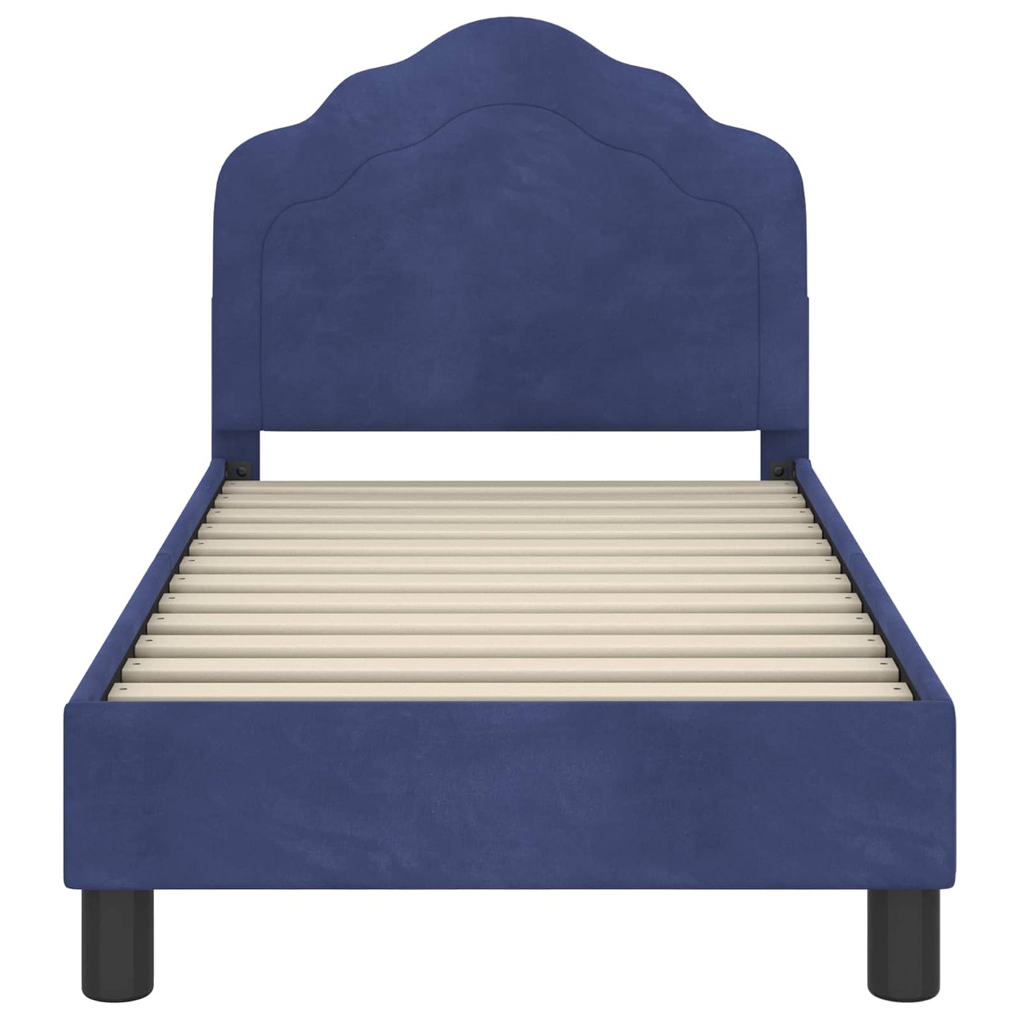 Kinderbettgestell mit Kopfteil Polizeiblau 70 x 140 cm Samt