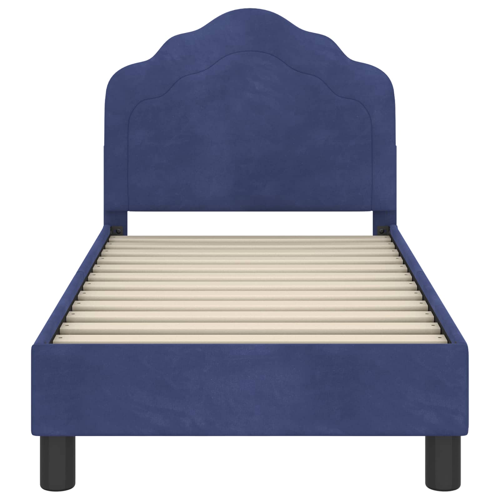 Kinderbettgestell mit Kopfteil Polizeiblau 70 x 140 cm Samt