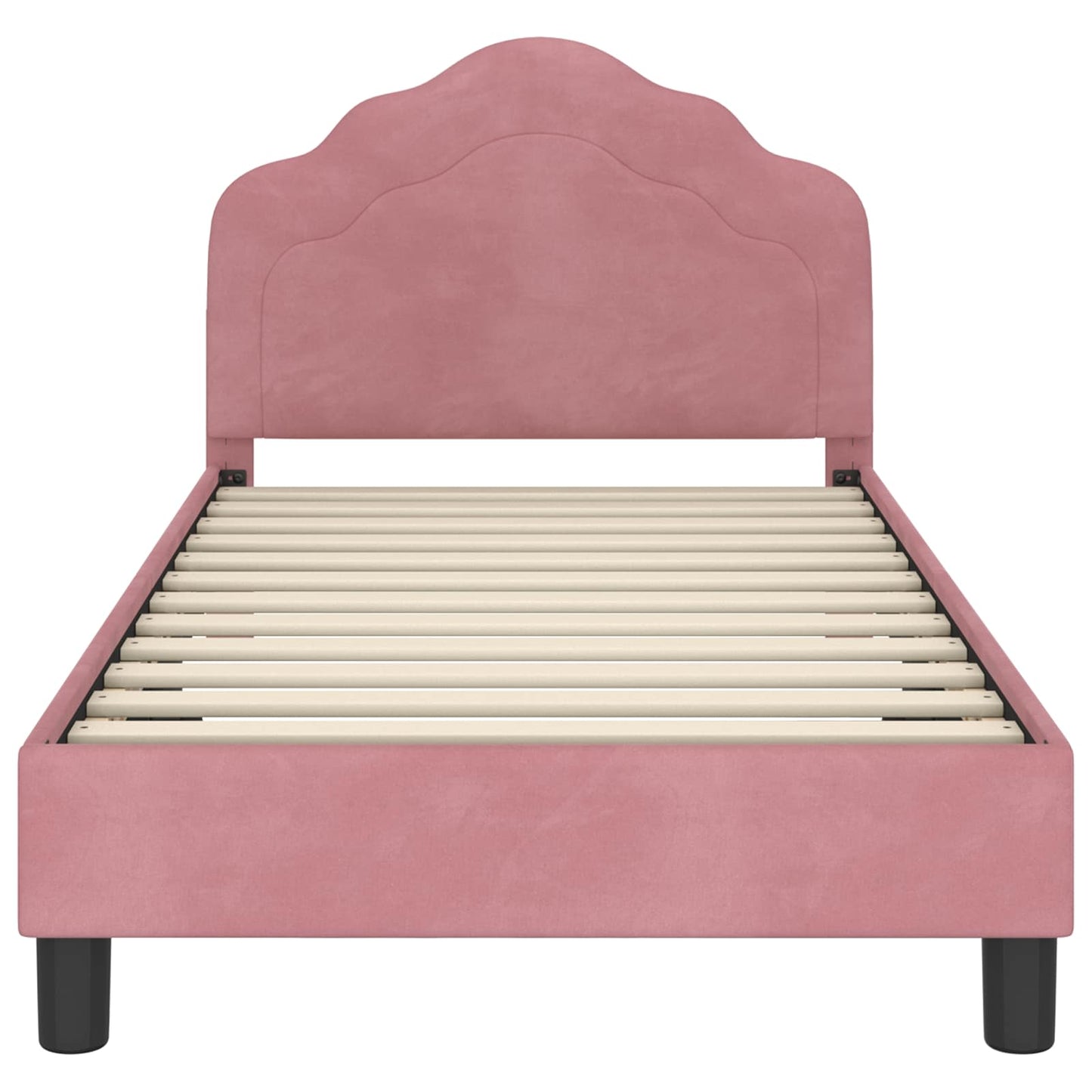 Kinderbettgestell mit Kopfteil Rosa 80 x 160 cm Samt