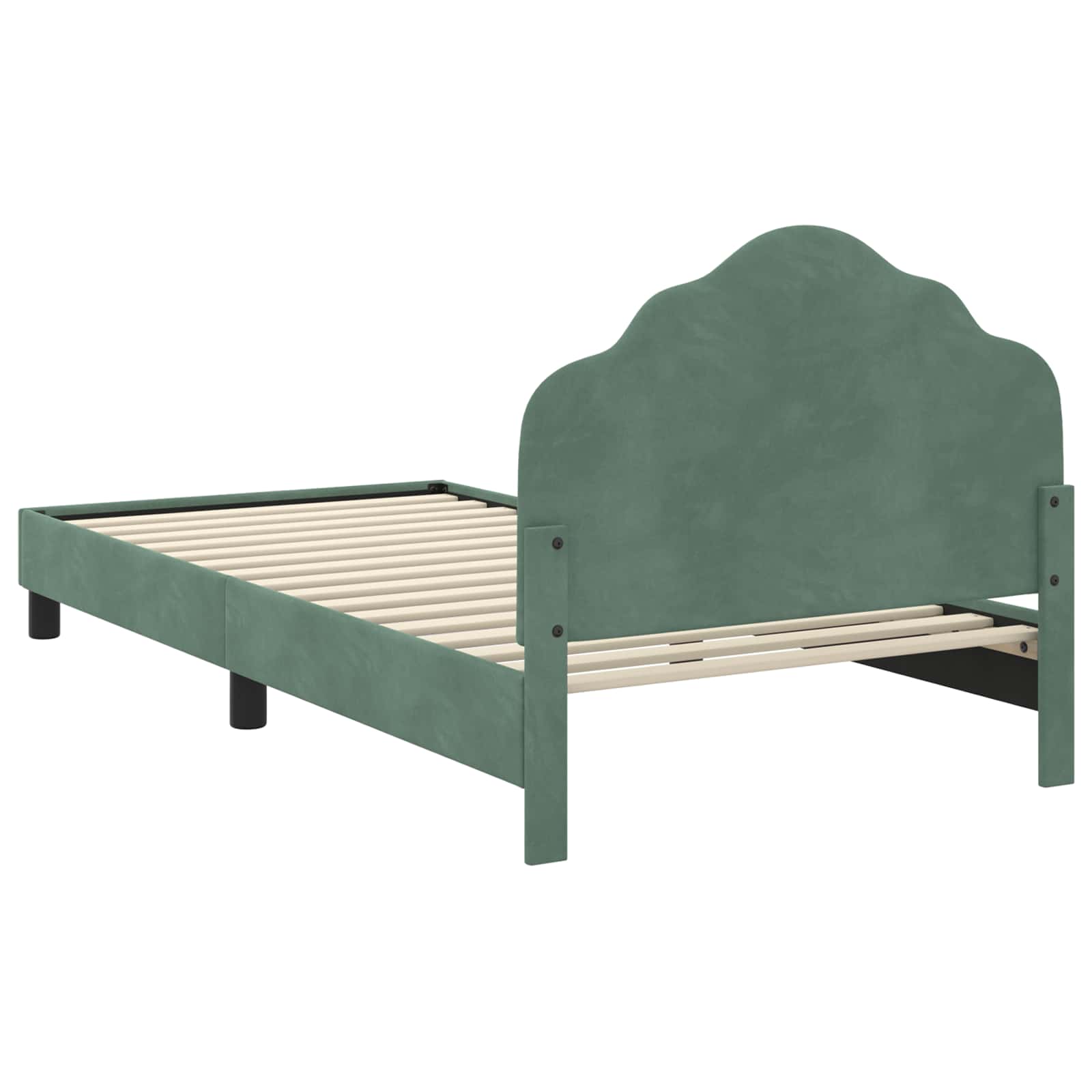 Kinderbettgestell mit Kopfteil Meergrün 90 x 190 cm Samt