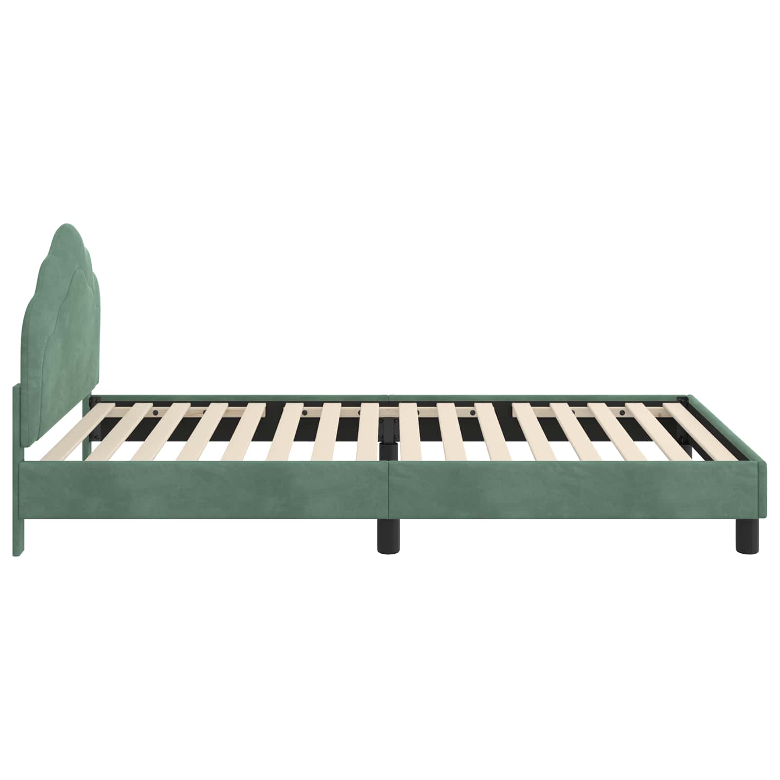 Kinderbettgestell mit Kopfteil Meergrün 90 x 190 cm Samt