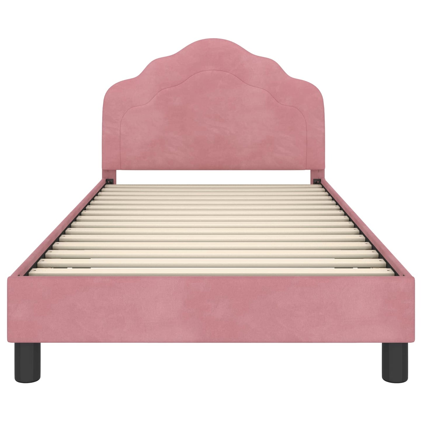 Kinderbettgestell mit Kopfteil Rosa 90 x 200 cm Samt