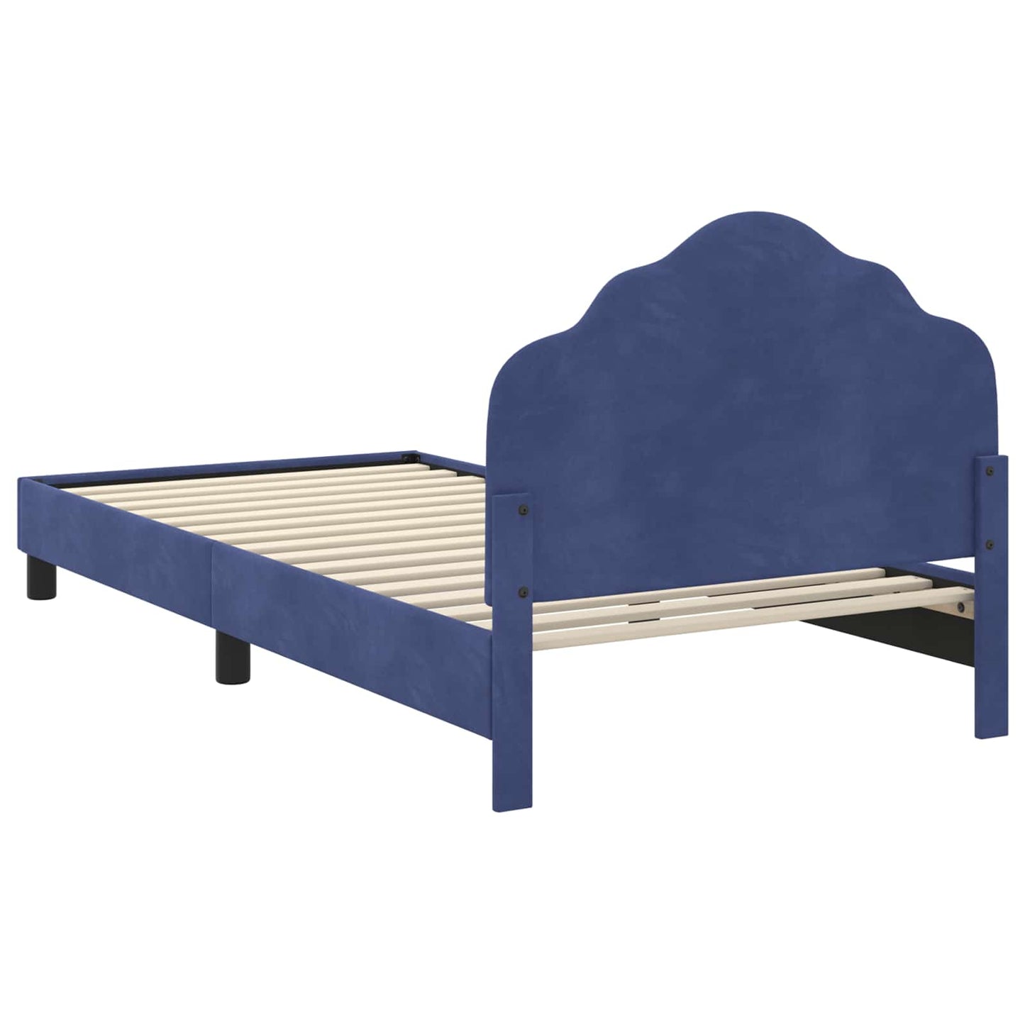 Kinderbettgestell mit Kopfteil Polizeiblau 90 x 200 cm Samt