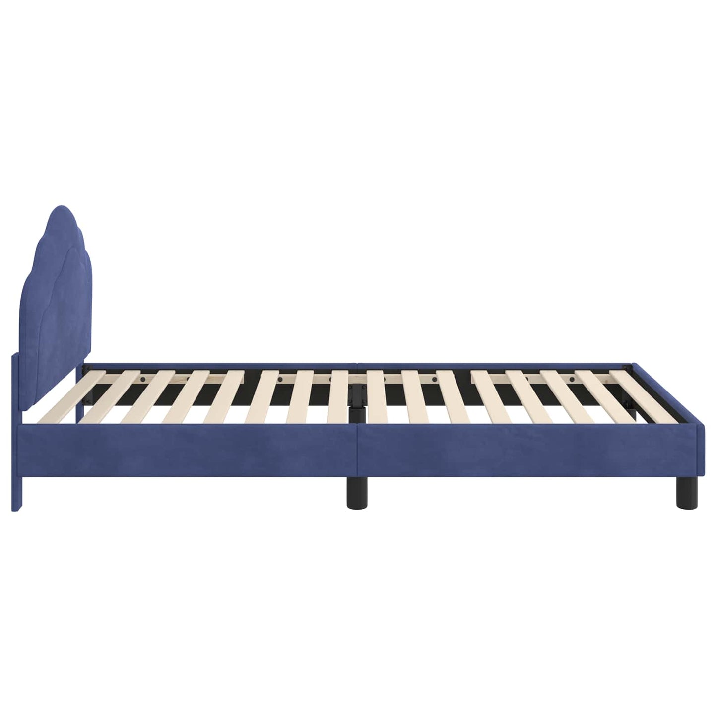 Kinderbettgestell mit Kopfteil Polizeiblau 90 x 200 cm Samt